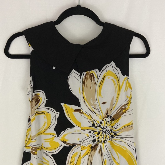 Intermission White Yellow and Black Dress Sleeveless With Pleats Size 6 - Picture 5 of 8